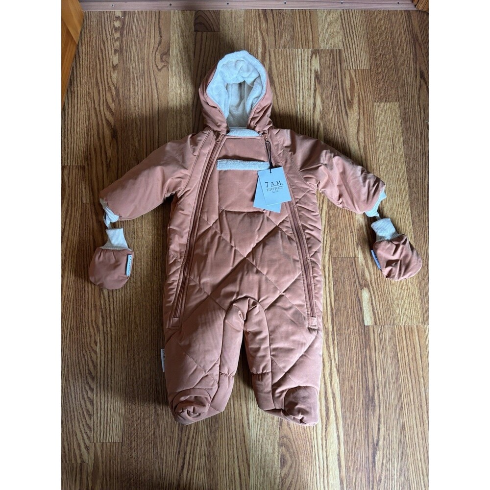 NWT 7AM Enfant Fleece Lined Snowsuit Unisex Size 6-12 Months